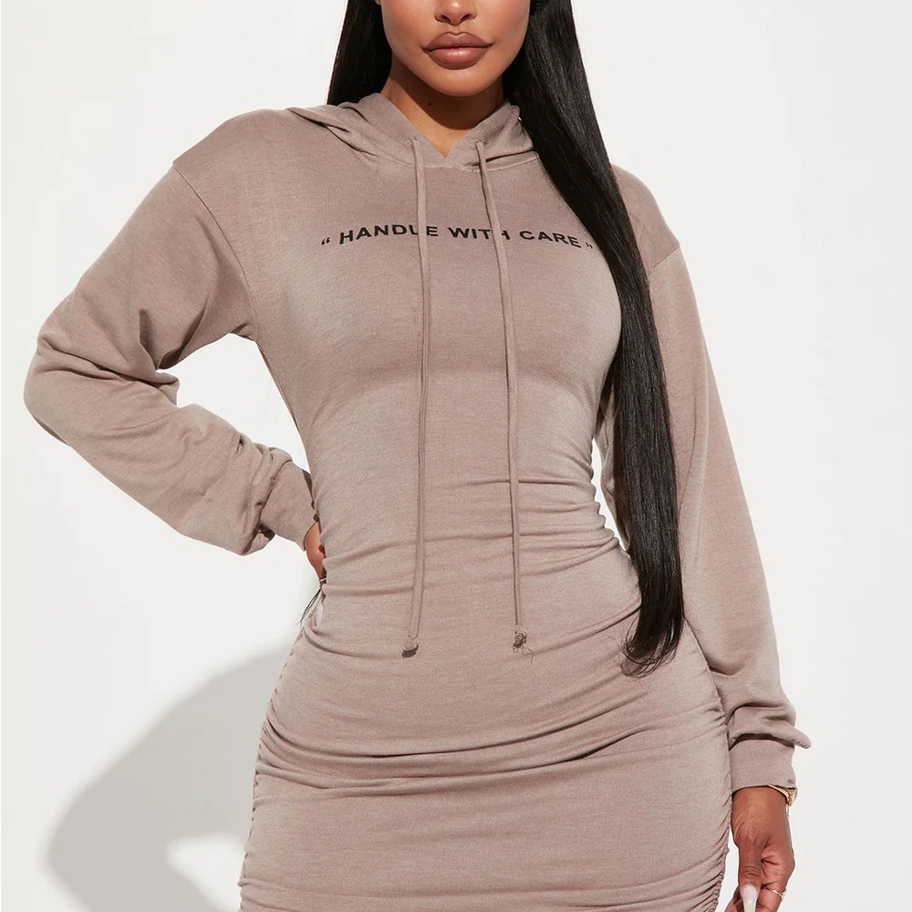 Handle With Care Sweater Mini Dress - Mocha